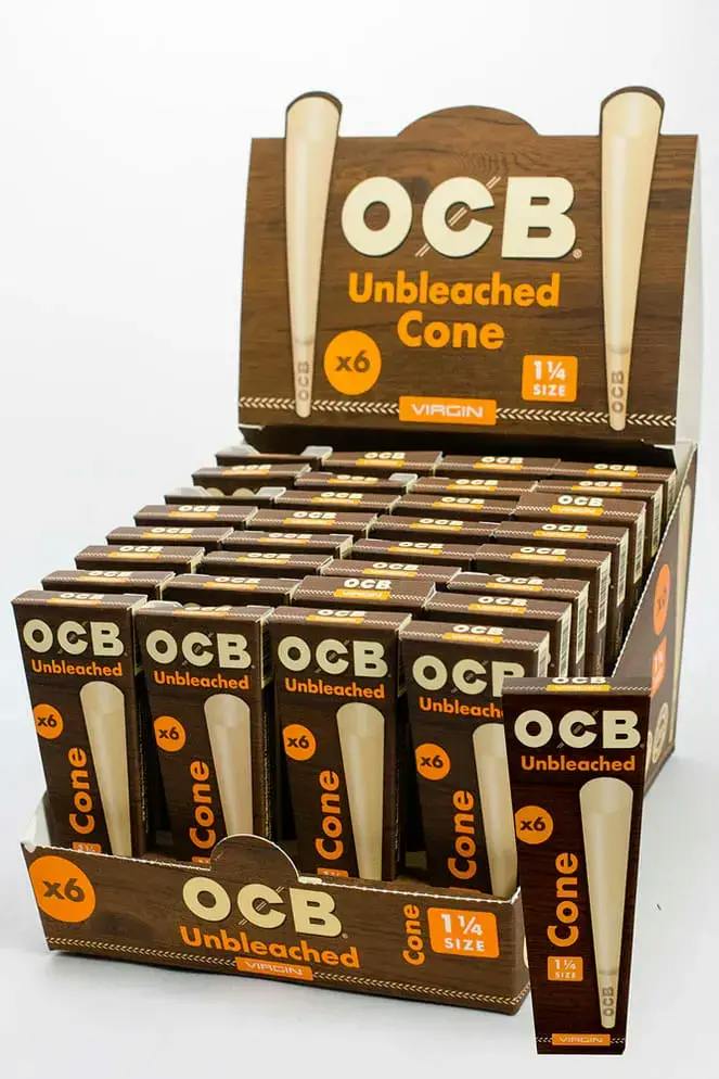 OCB Pre-rolled Cone Virgin Unbleached Rolling Paper 1 1/4