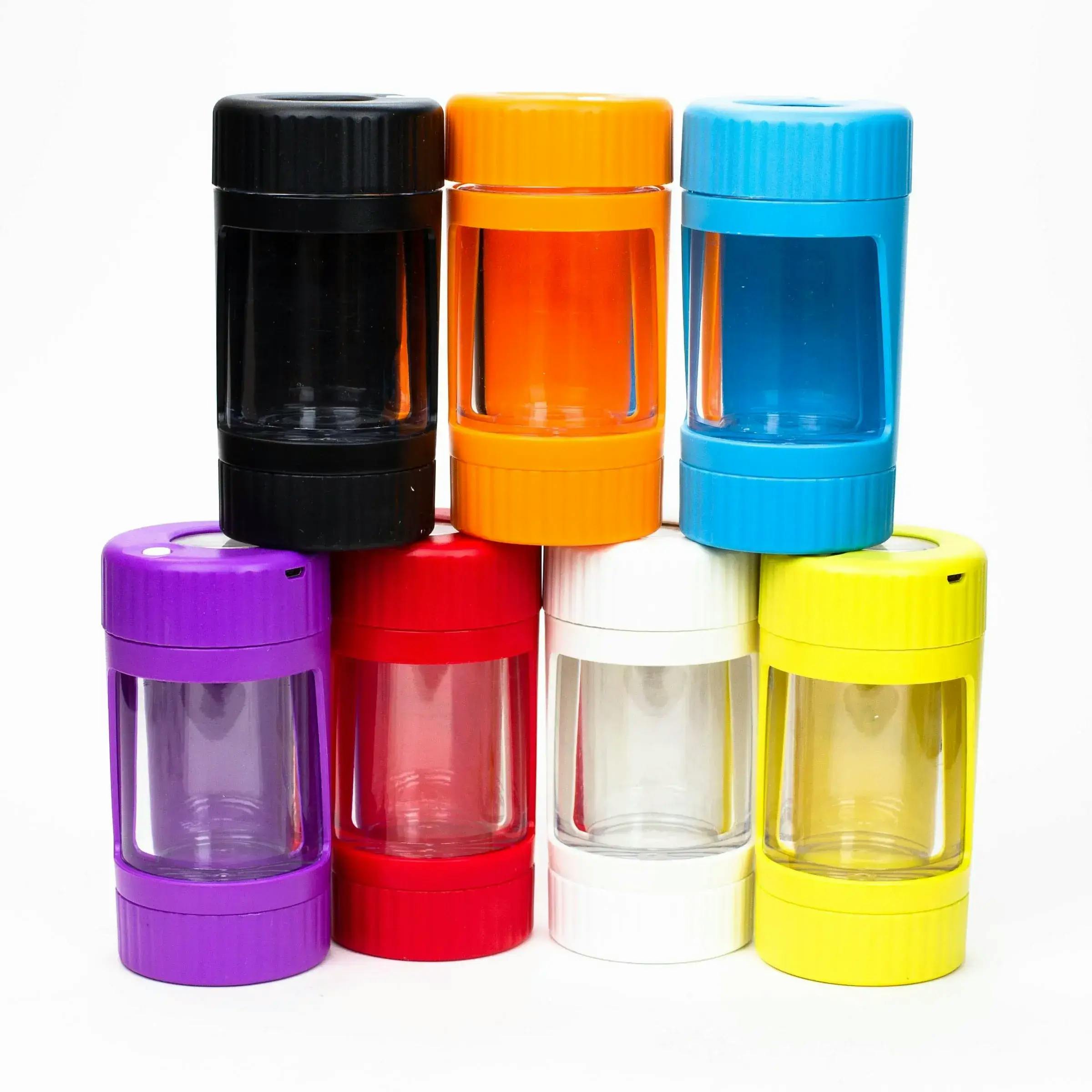 4 in 1 LED magnify jar with grinder and one hitter