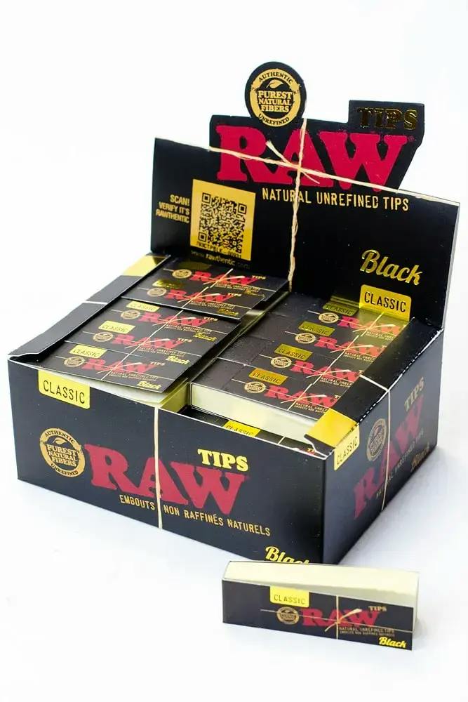 Raw rolling paper tips