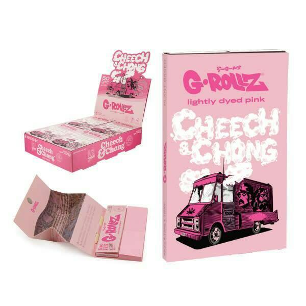 G-Rollz Cheech & Chong 'Tour Bus' Pink 11/4 Rolling Papers + Tips & Tray