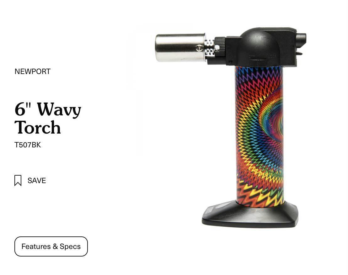 Newport 6" Black Wavy Torch (Wavy Ethio Black)