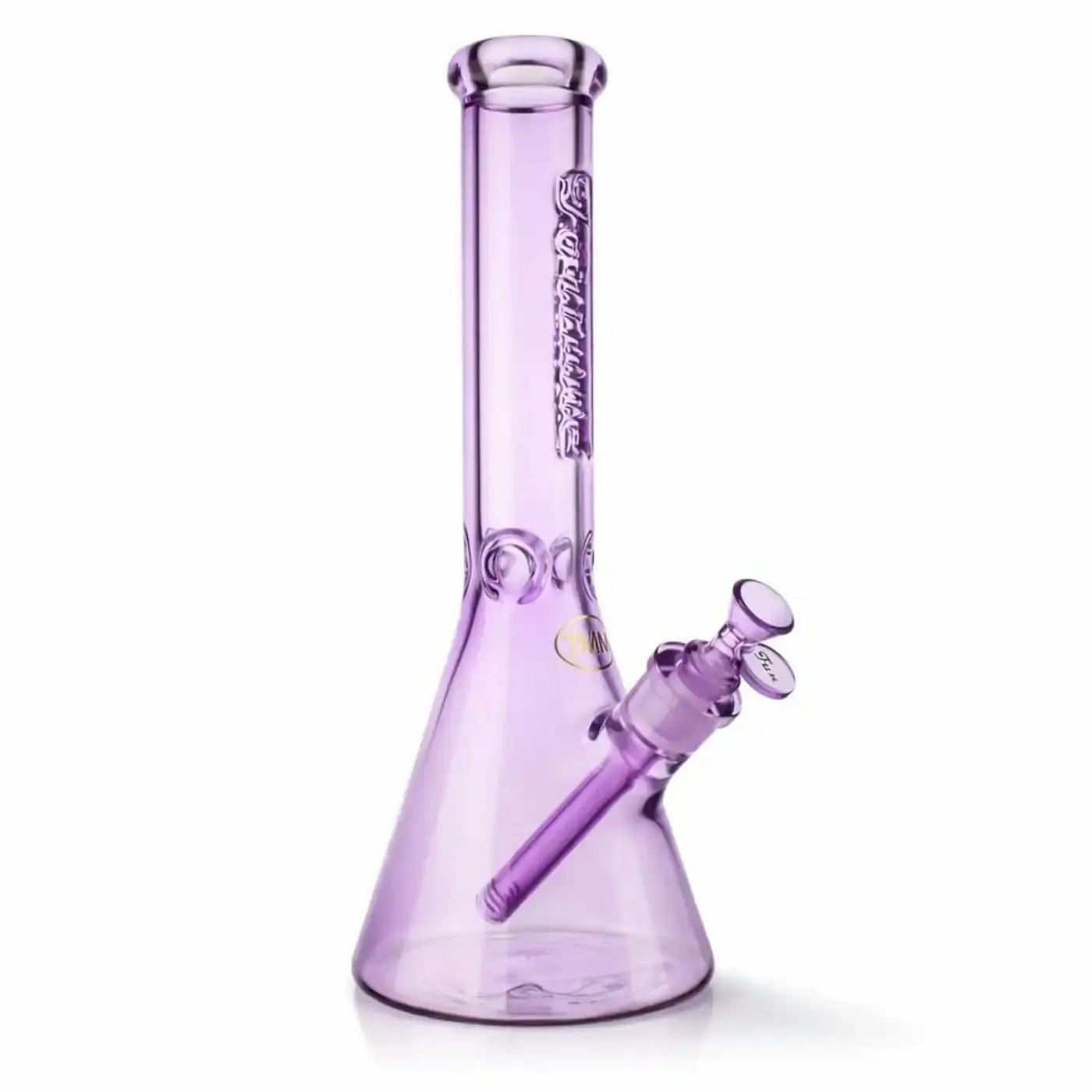Fortune | 14" 7mm Engraved Color Beaker Bong Glass Bong-PURPLE