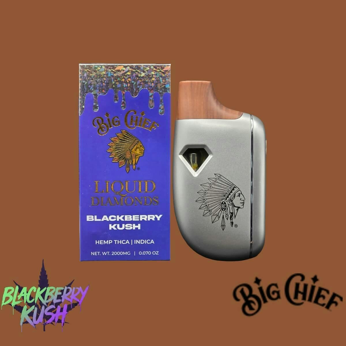 Big Chief 2g Hemp Liquid Diamond Dispo- Blackberry Kush