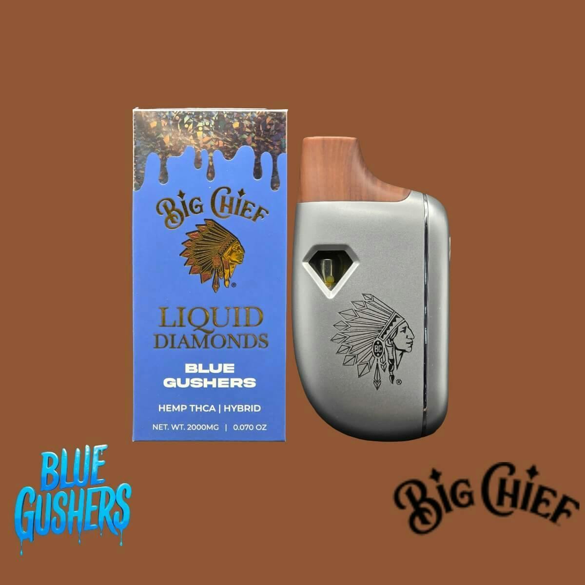 Big Chief 2g Hemp Liquid Diamonds Dispo- Blue Gushers