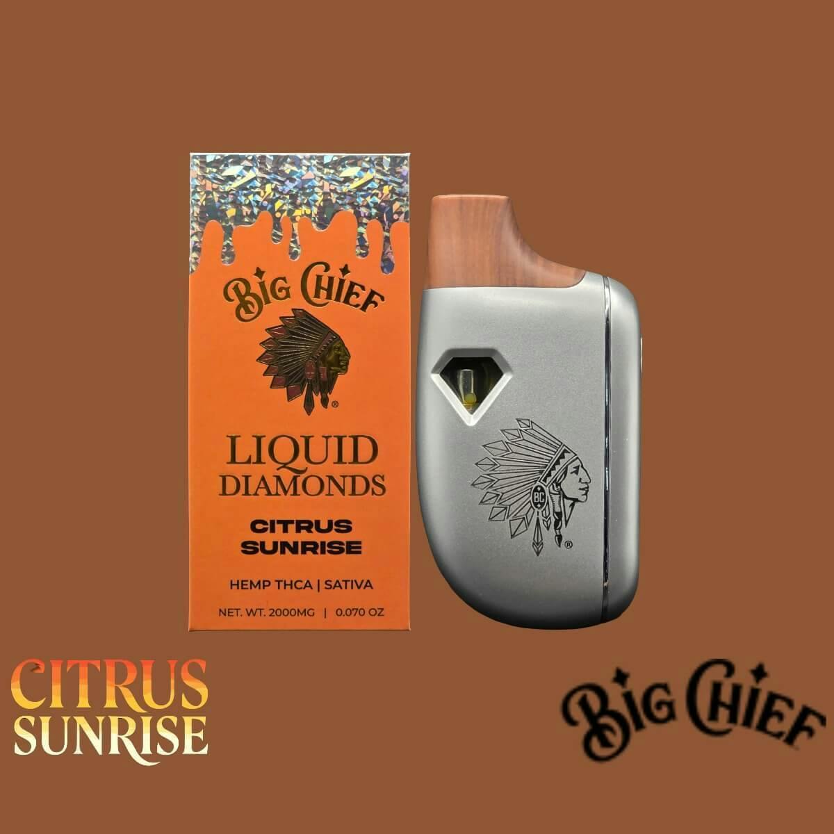 Big Chief 2g Hemp Liquid Diamond Dispo- Citrus Sunrise