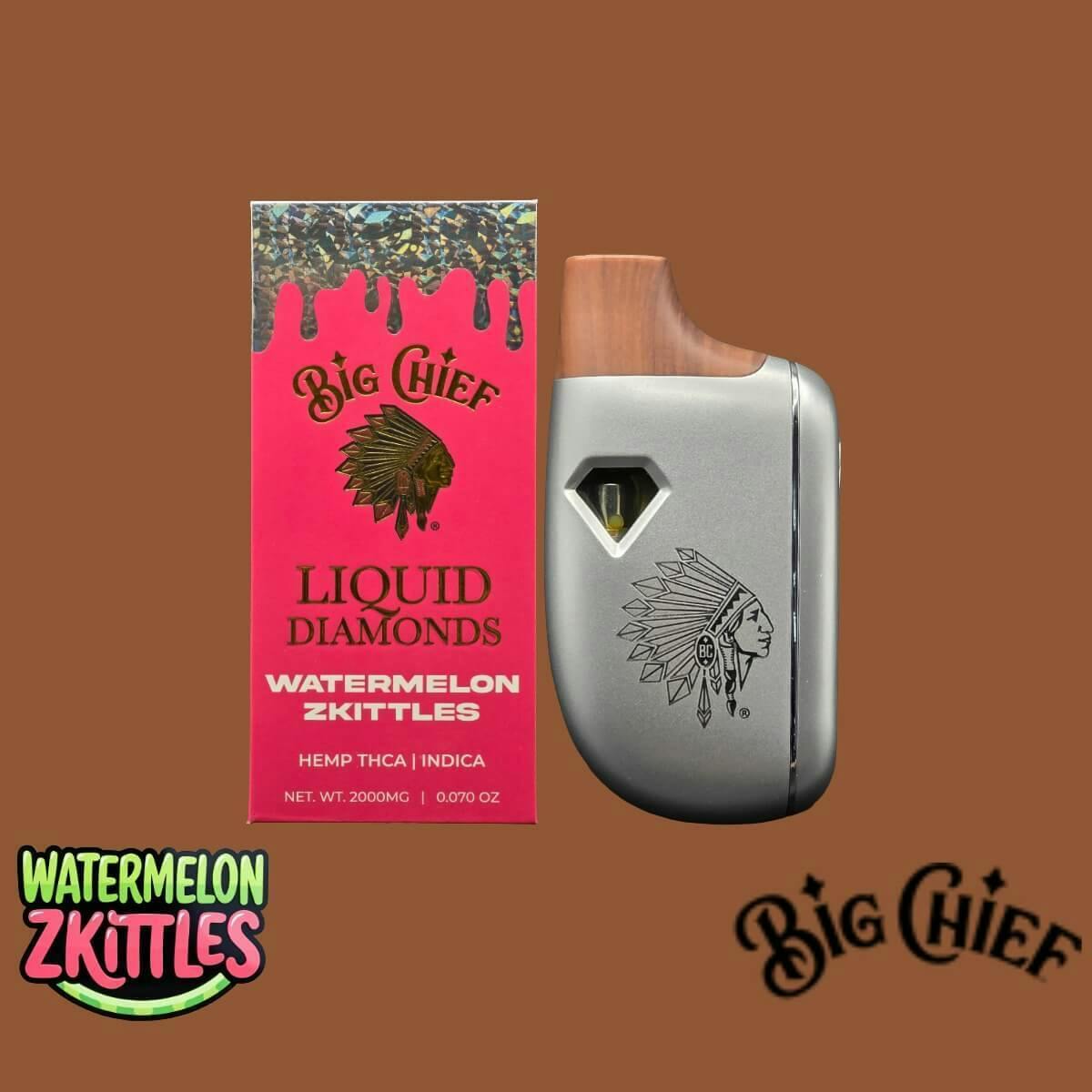 Big Chief 2g Hemp Liquid Diamond Dispo- Watermelon Zkittles