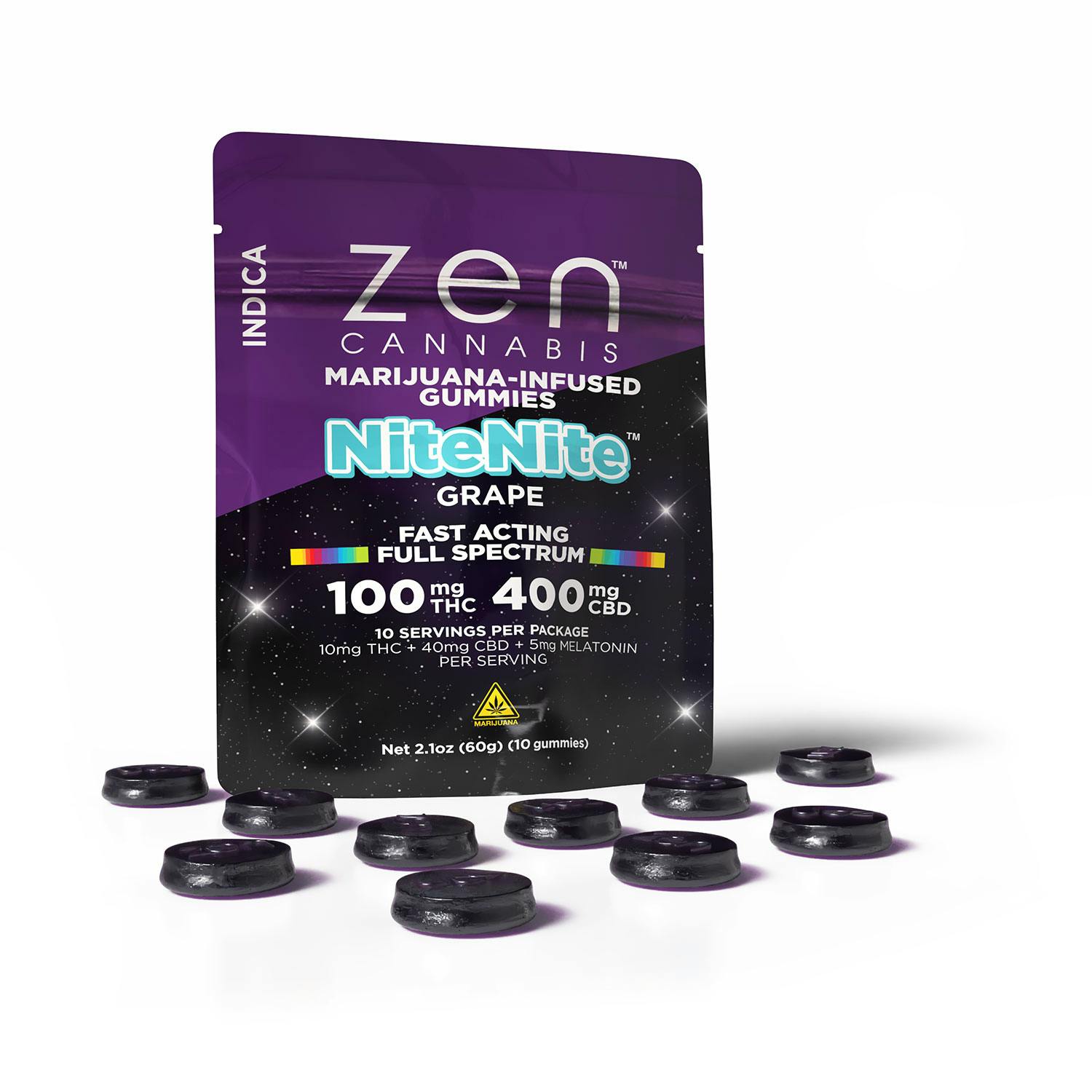 Zen Fast Acting Gummies - Grape - Indica - 1:4