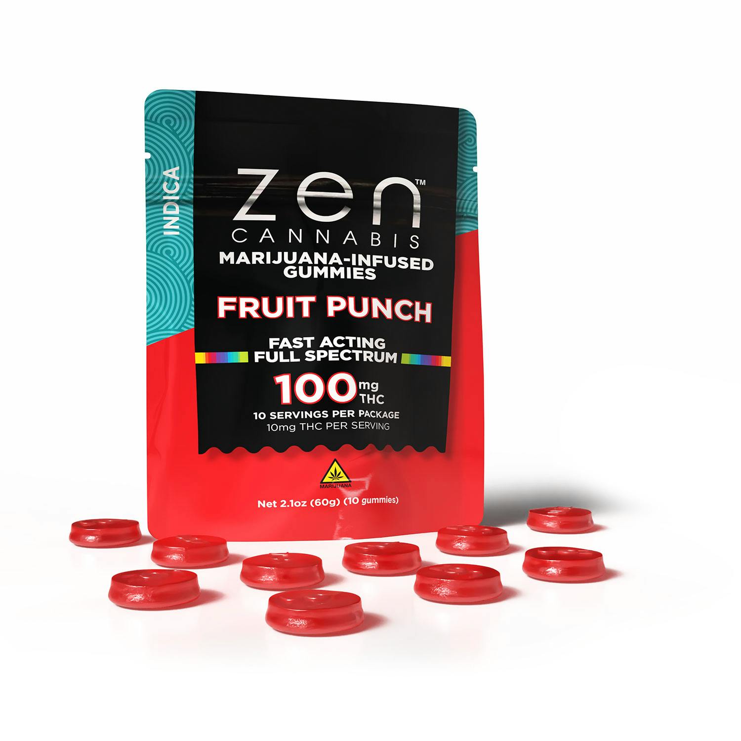 Zen Fast Acting Gummies - Fruit Punch - Indica
