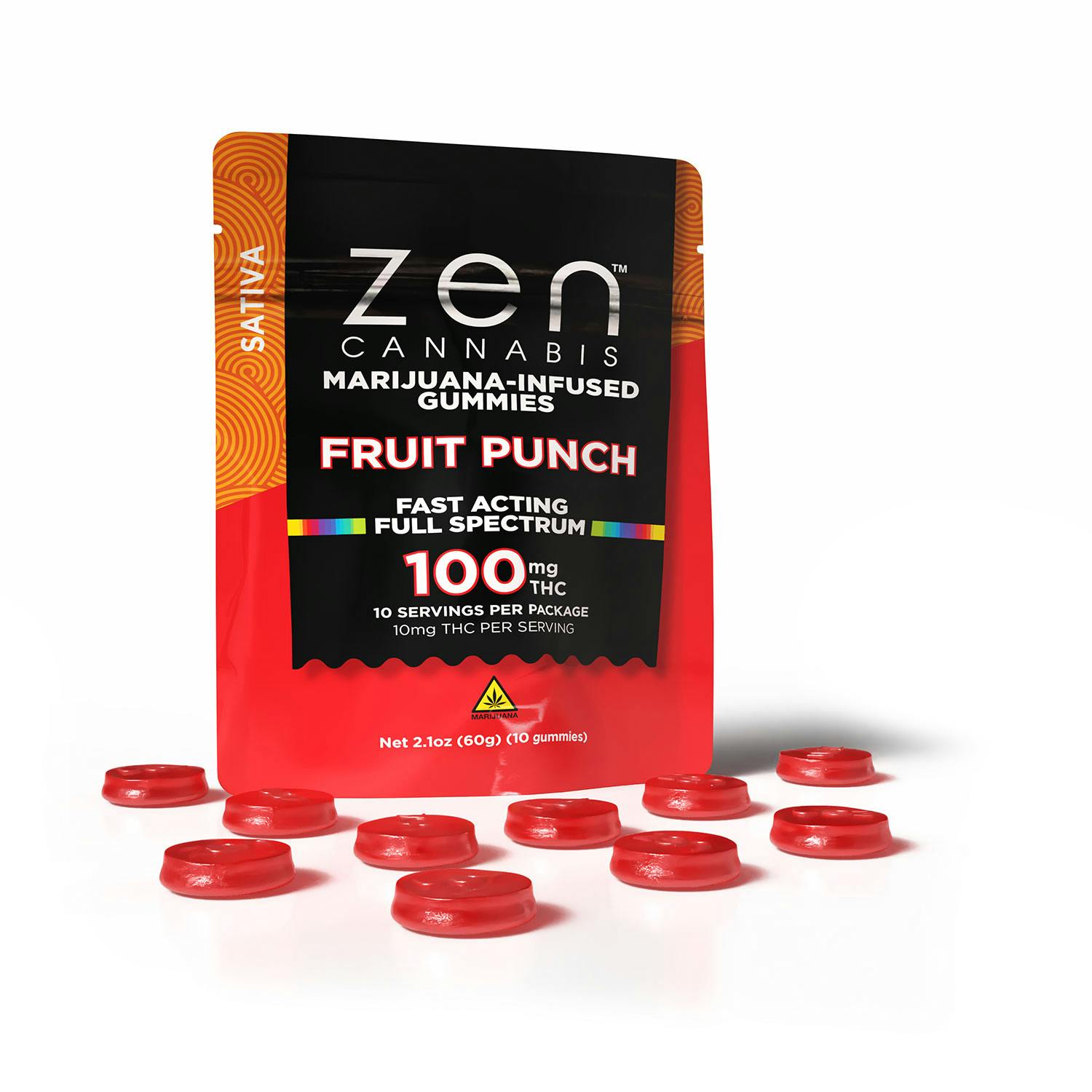 Zen Fast Acting Gummies - Fruit Punch - Sativa