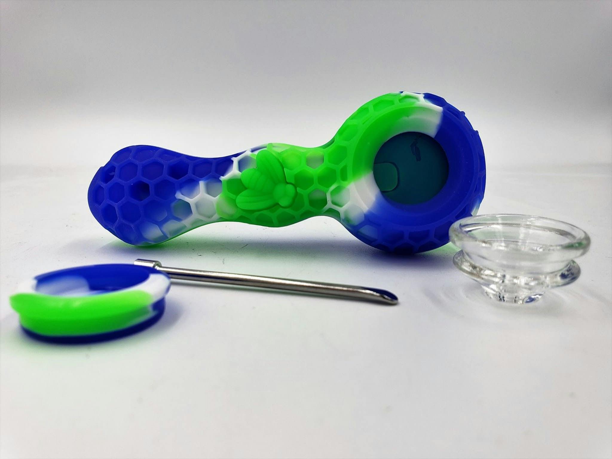 Silicone 2-in-1 Hand Pipe w/ Dab Tool - Assorted Colours