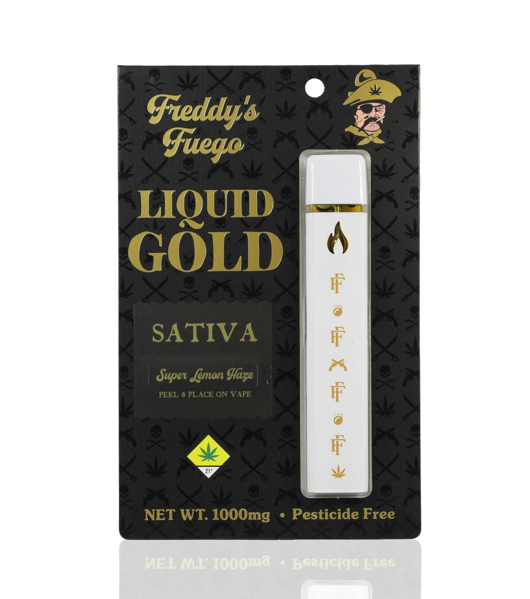 Super Lemon Haze Liquid Gold Distillate All-In-One Disposable 1g - Freddy's Fuego