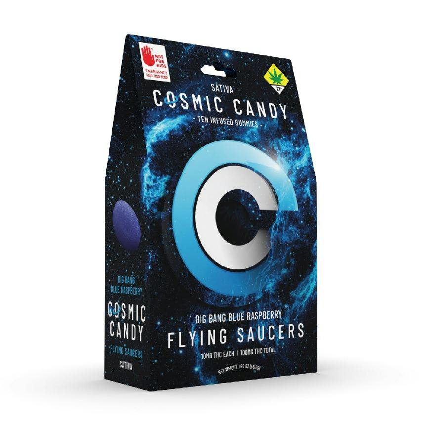 Sativa Big Bang Blue Raspberry Gummies 100mg - Cosmic Candy
