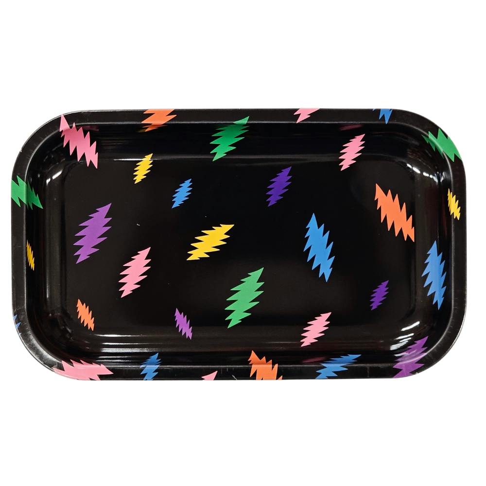 Rolling Tray - Metal - Grateful Dead Bolts - Medium - Black