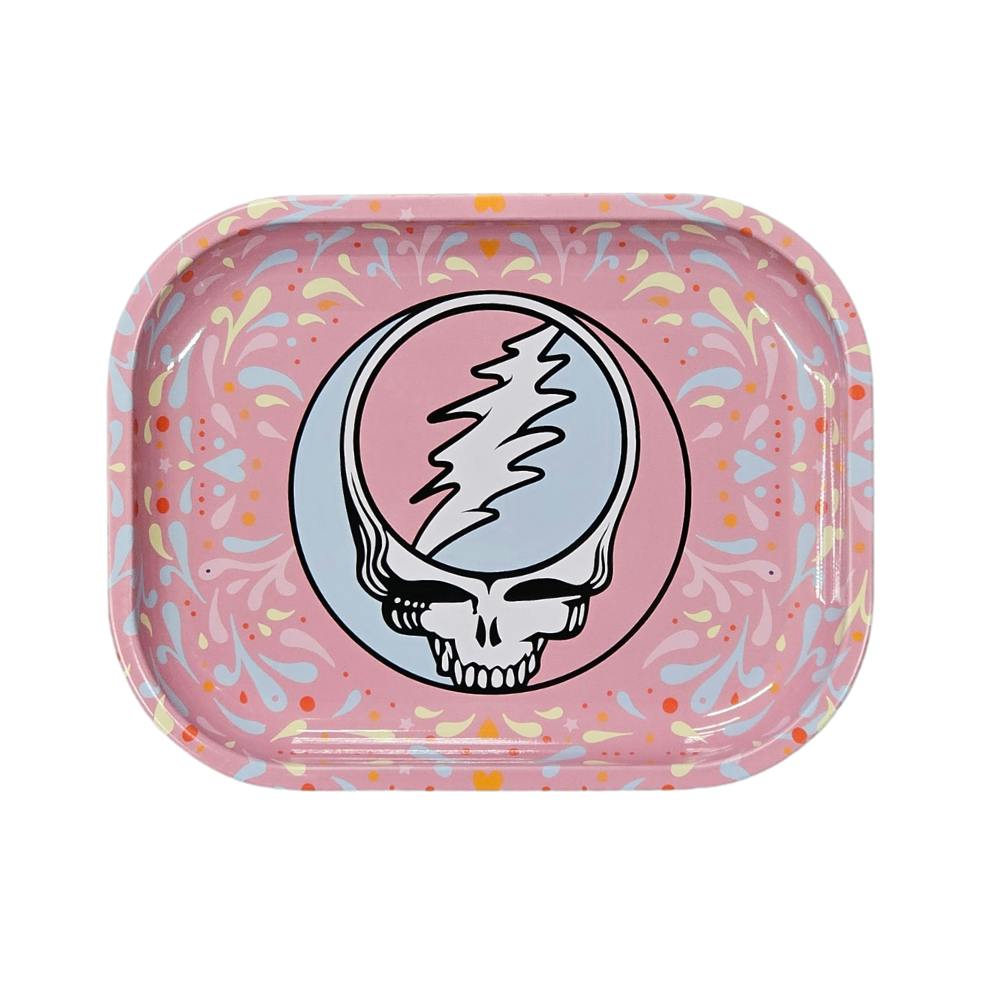 Rolling Tray - Metal - Grateful Dead Pink & Blue Stealie - Small