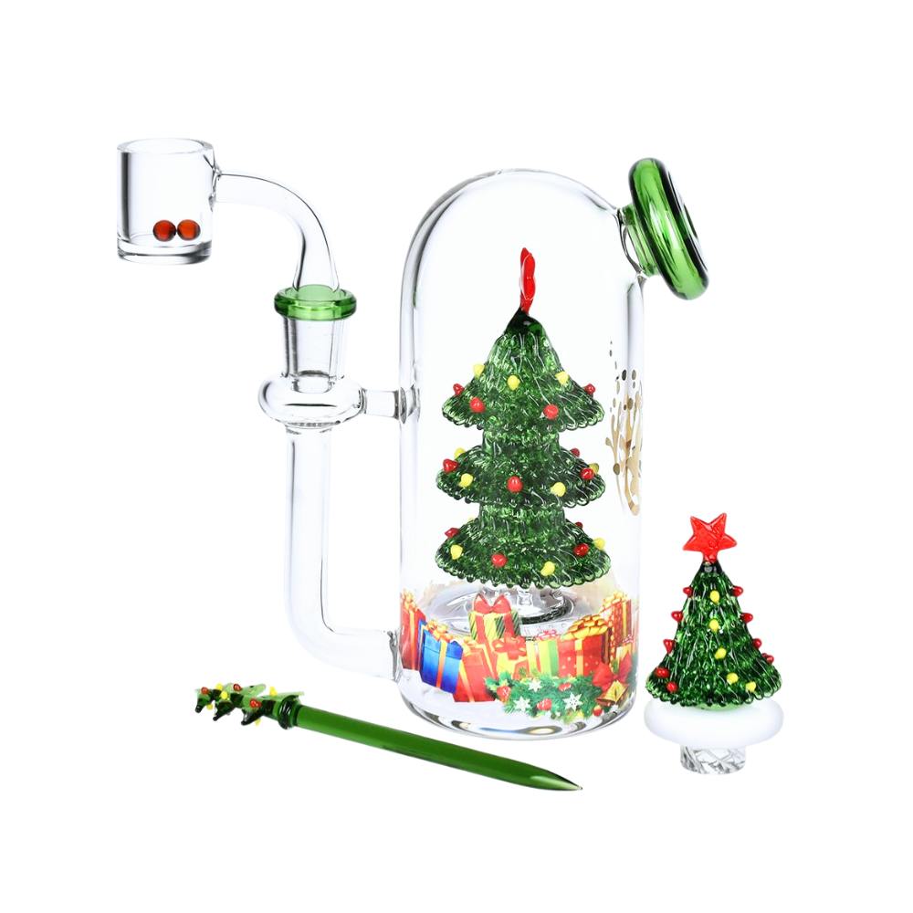 Glass Dab Rig Set - Christmas Tree - 5.75"