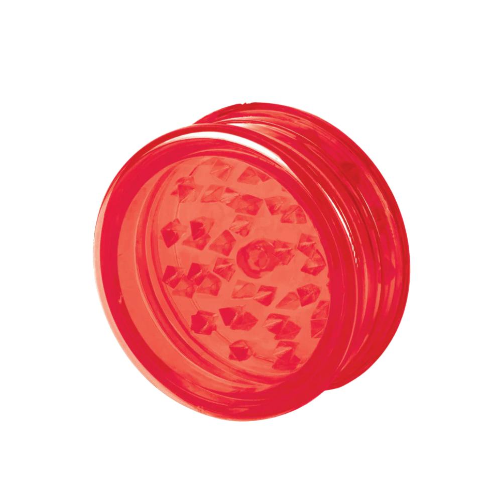 No Logo Acrylic Grinder - 63mm - 3pc - Transparent Red