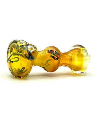 Fumed Scribble Spoon Pipe - 5"