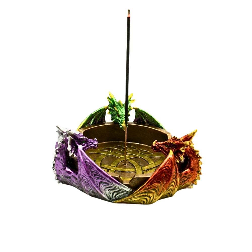 Incense Holder & Ashtray - 3 Dragons