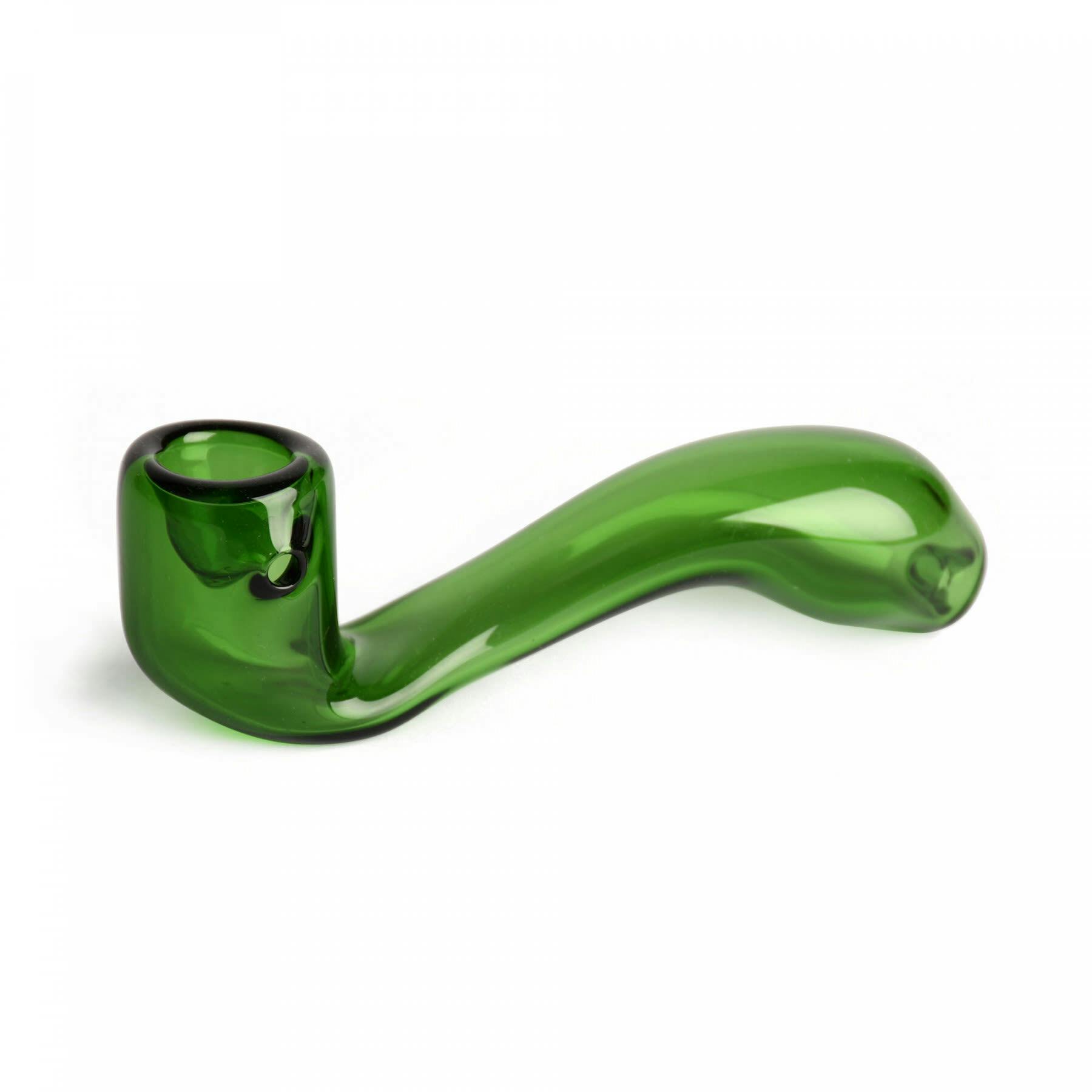5.5" Sherlock Hand Pipe - Red Eye Glass - Green