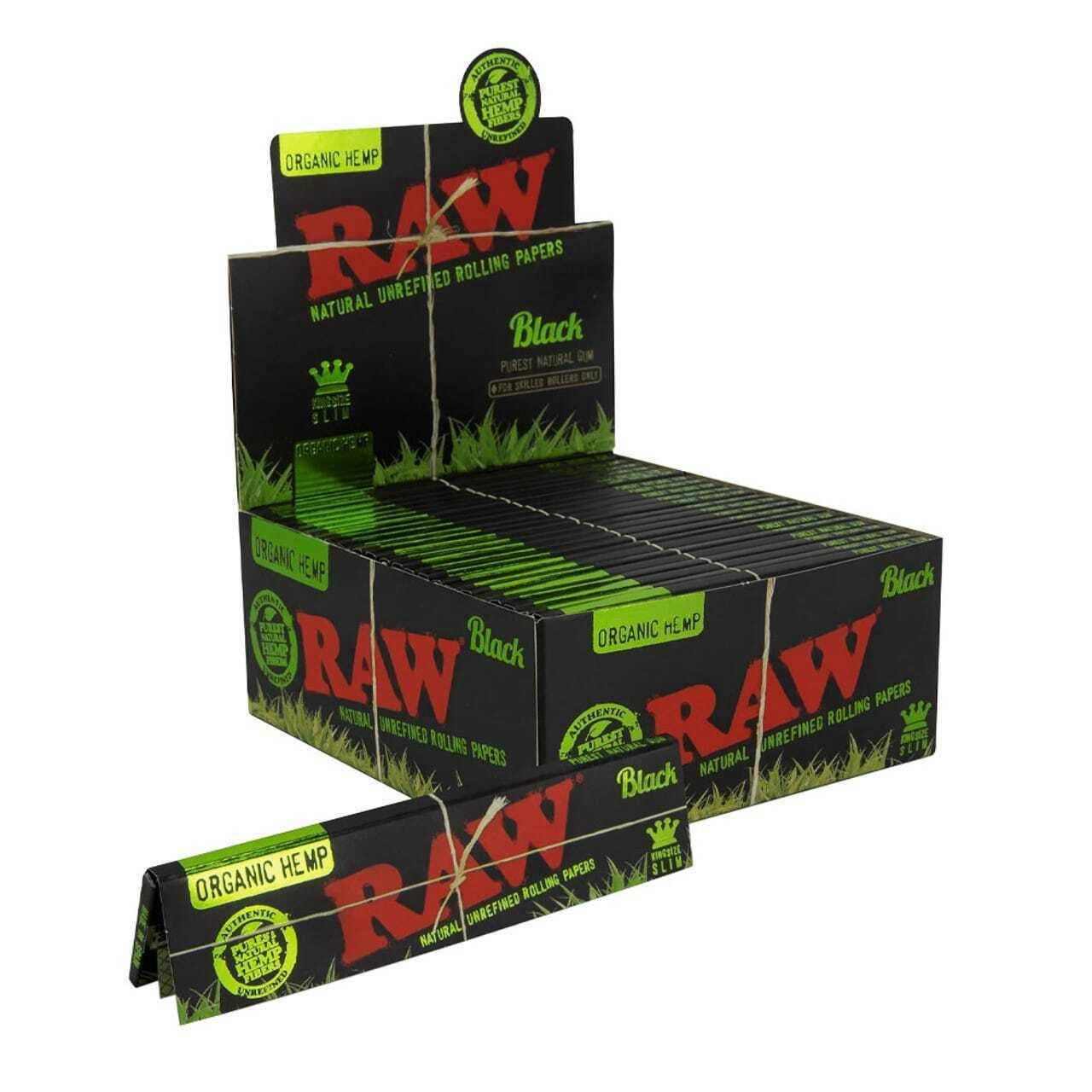 Raw RAW Black Organic Natural Unrefined Artisan King Size Slim