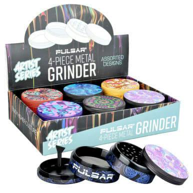 Pulsar Artist Series Grinder w/ Side Art - 4pc / 2.5" / Assorted Designs
