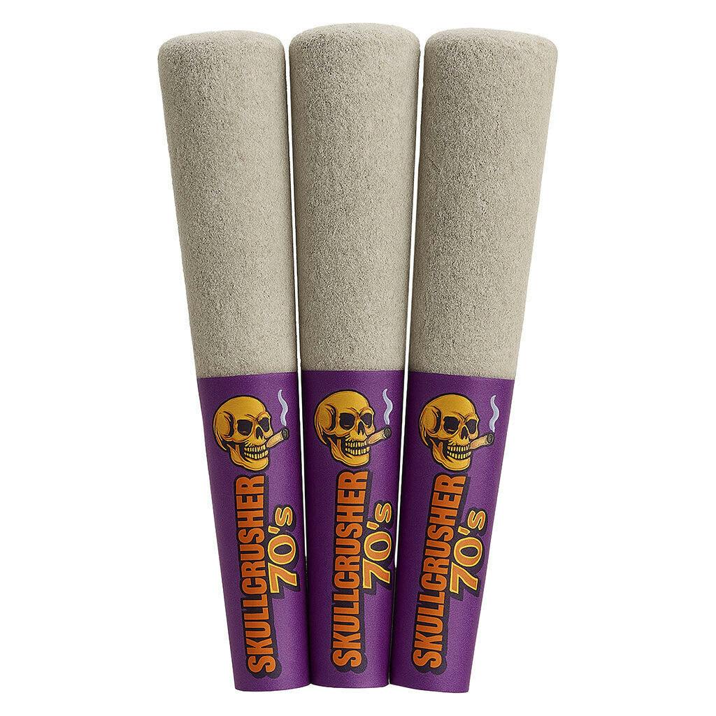 3PK - Iced Raspberry - Quad Diamond Infused Pre-Rolls by Skullcrusher 70's (INDICA)