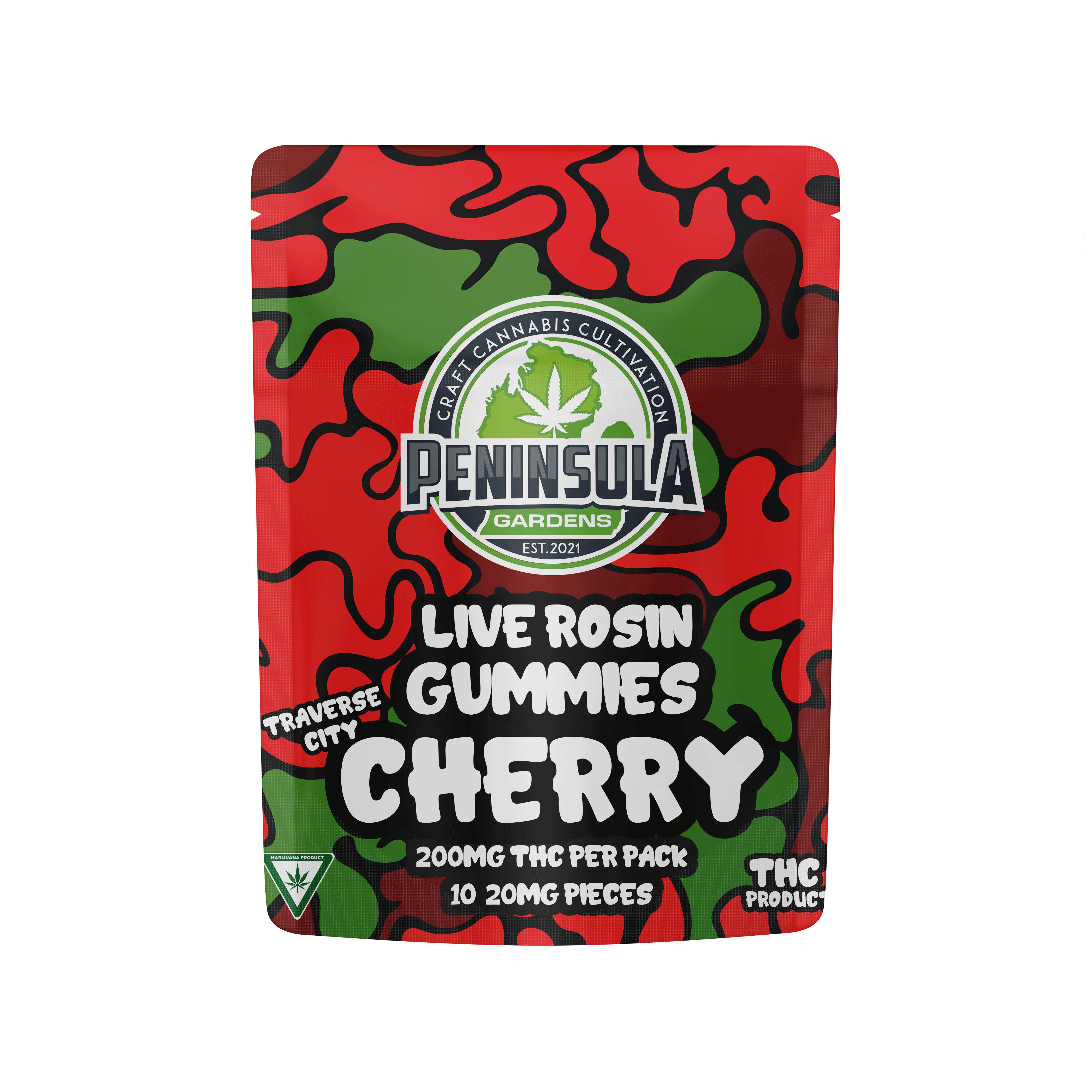 Peninsula Gardens - 200mg Live Rosin Gummies - Cherry
