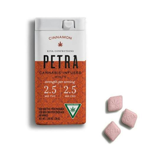 1:1 | Cinnamon | 2.5mg THC x 2.5mg CBD | 40pk | Mints | Petra