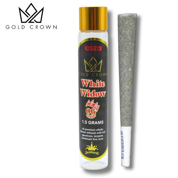 White Widow | 1.5g | OG Jesters | Live Resin Infused | Gold Crown cannabis product