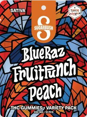 Blue Raz x Fruit Punch x Peach | 20mg x 10pk | Sativa Variety Pack | Sugarbush