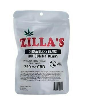 CBD | Strawberry Gummy Bears 250mg | Zilla's
