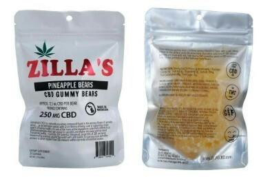 CBD | Pineapple Gummy Bears 250mg | Zilla's