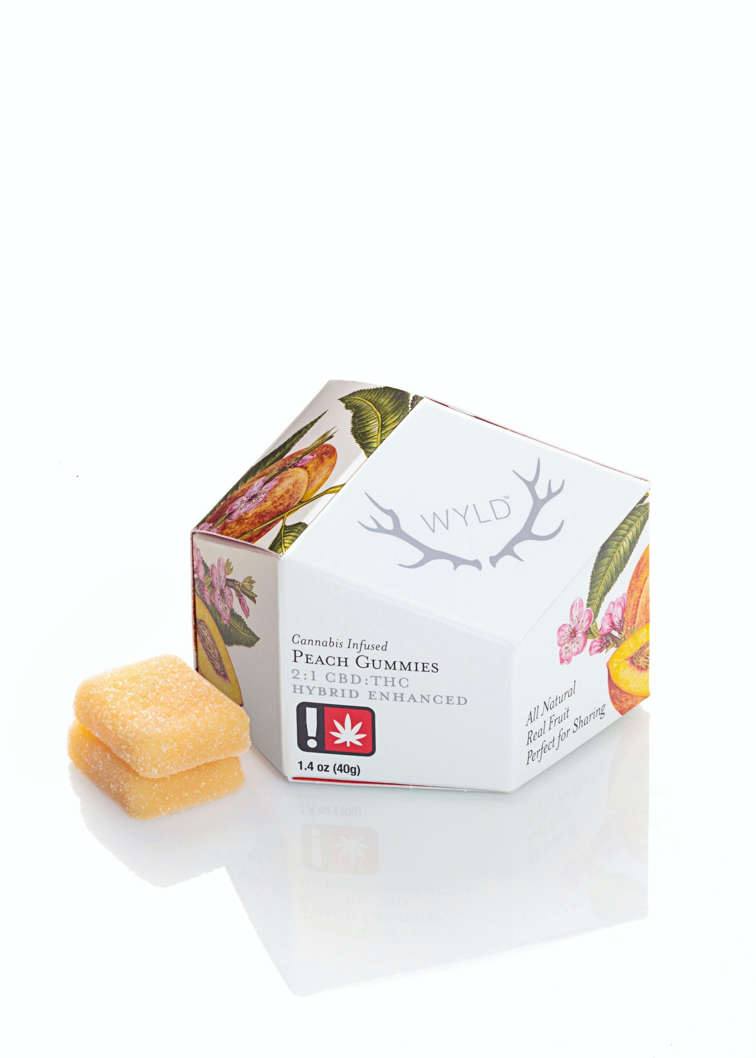 Peach 2:1 CBD:THC Hybrid Enhanced Gummies | 100mg | 10ct | 10mg/ea