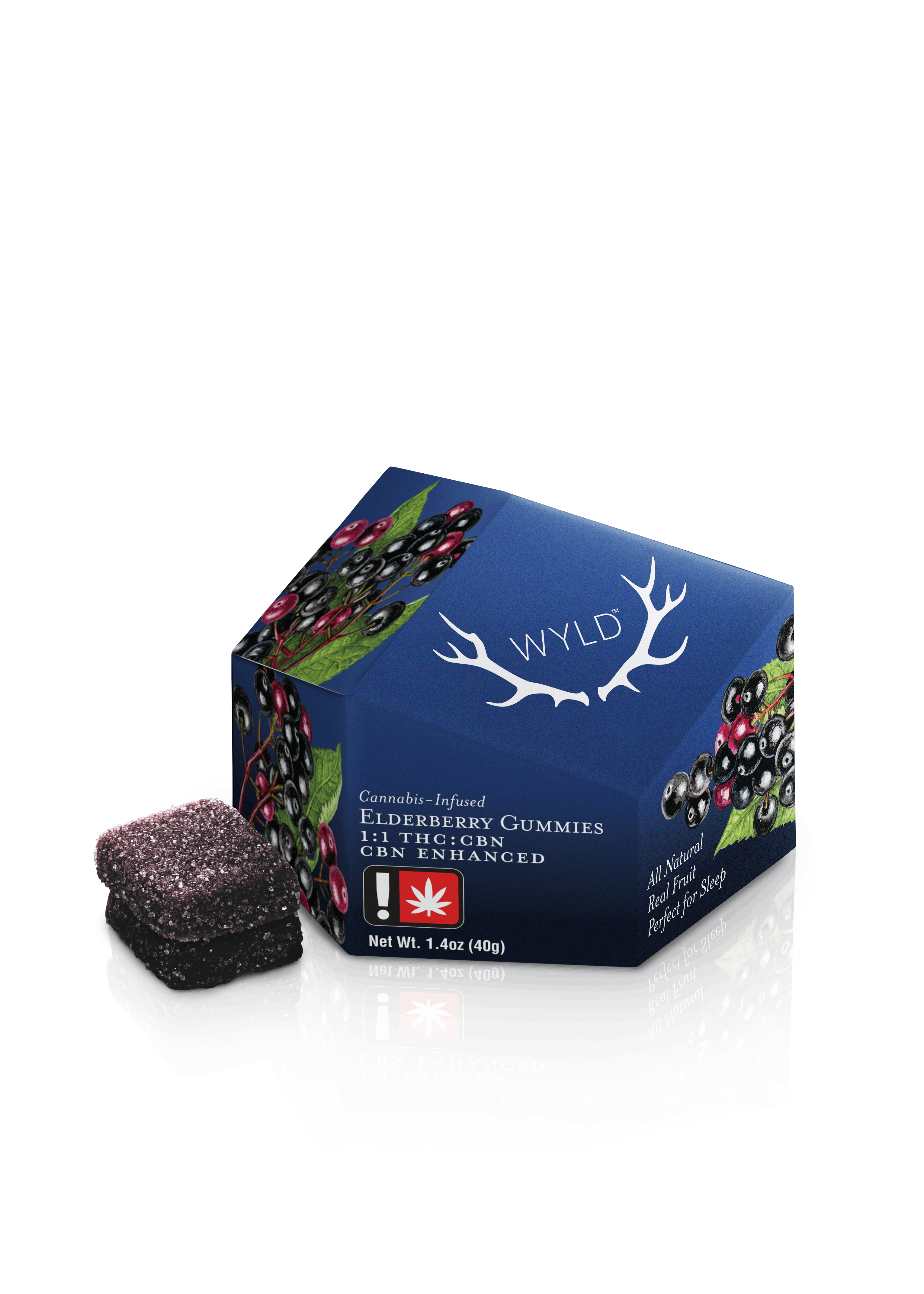 Elderberry 2:1 THC:CBN Indica Enhanced Gummies | 100mg | 10ct | 10mg/ea