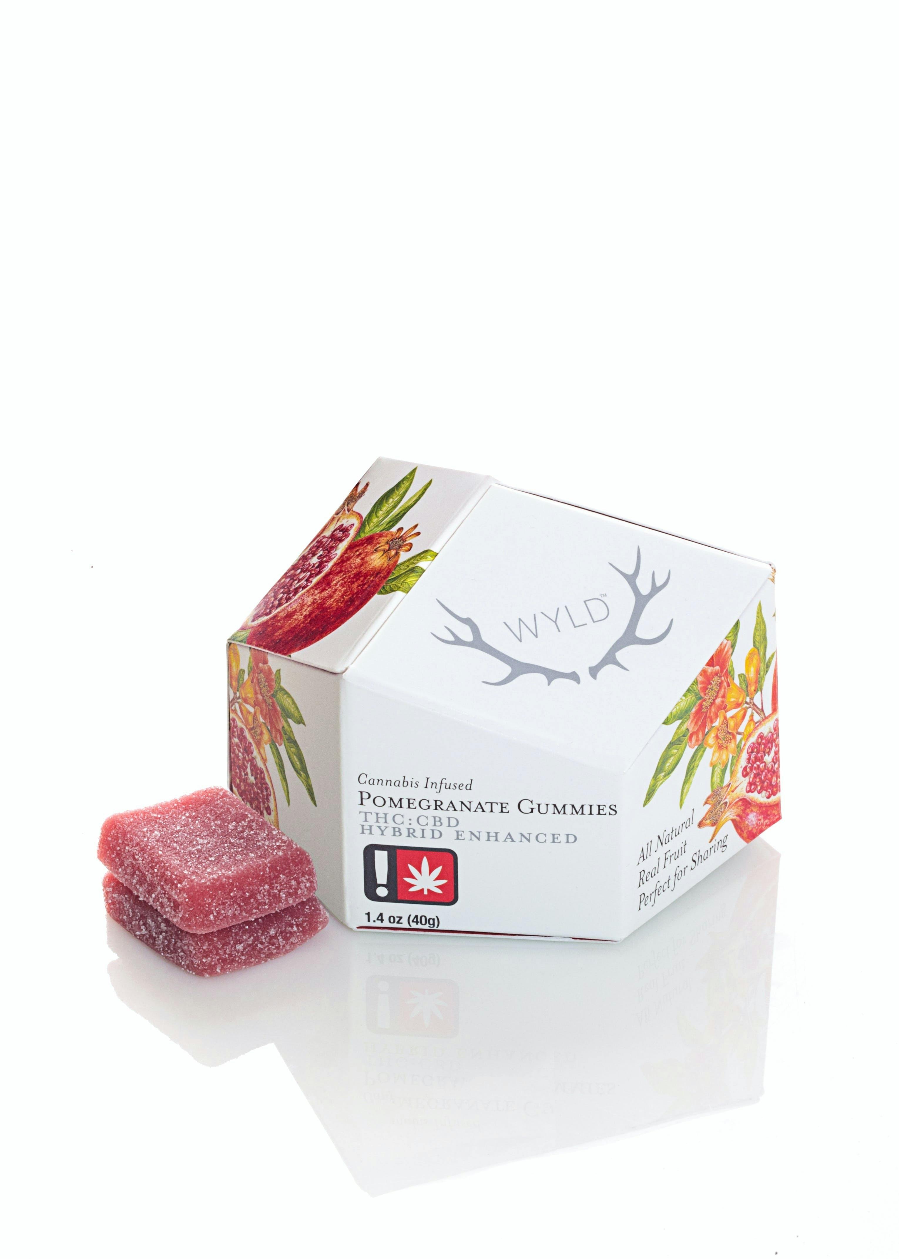 Pomegranate 1:1 THC:CBD Hybrid Enhanced Gummies | 100mg | 10ct | 10mg/ea