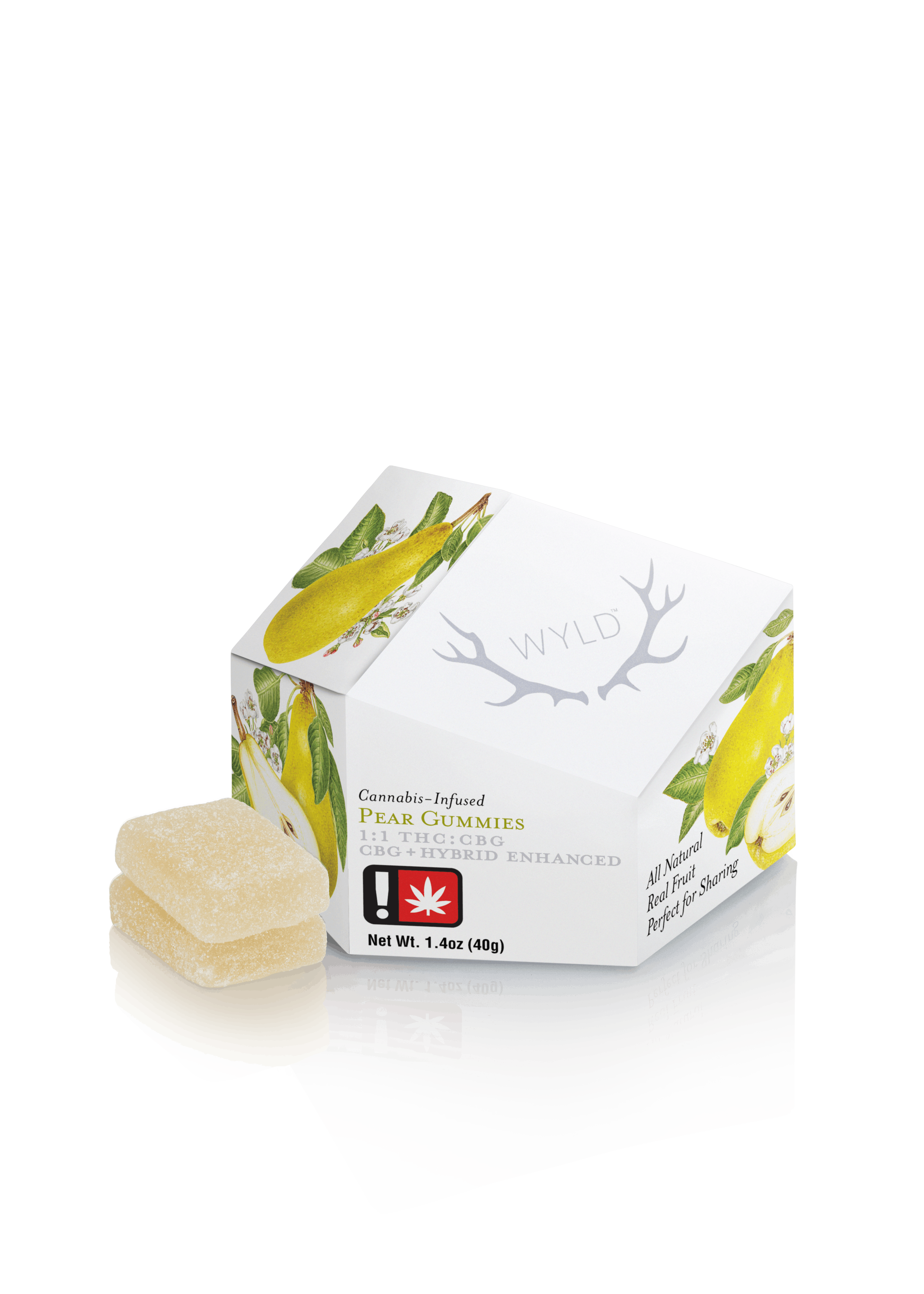 Pear 1:1 THC:CBG Hybrid Enhanced Gummies | 100mg | 10ct | 10mg/ea