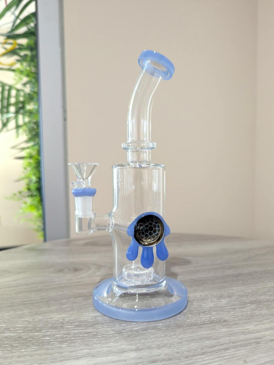 9 Dripping Marble Bent Neck Waterpipe