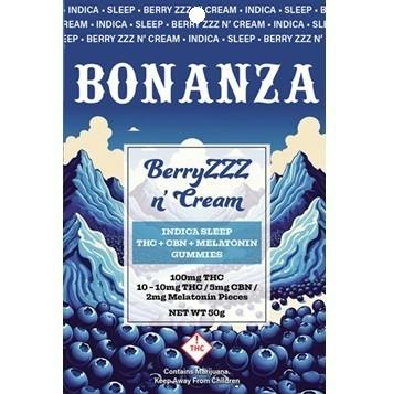 Bonanza Gummies Berry ZZZ n' Cream 100mg THC/ 50mg CBN/ 20mg Melatonin