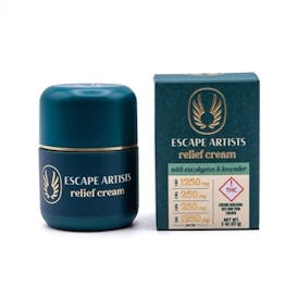 Escape Artist Relief Cream 2.0oz 1250mg CBD250mg CBG250mg CBN1250mg THC Euca. & Lavender