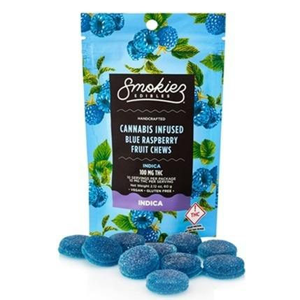 Smokiez Fruit Chews Blue Raspberry 100mg