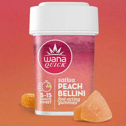 Wana Quick Gummies Peach Bellini Sativa 100mg