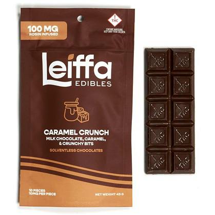 Leiffa Rosin Infused Chocolate Bars Caramel Crunch 100mg