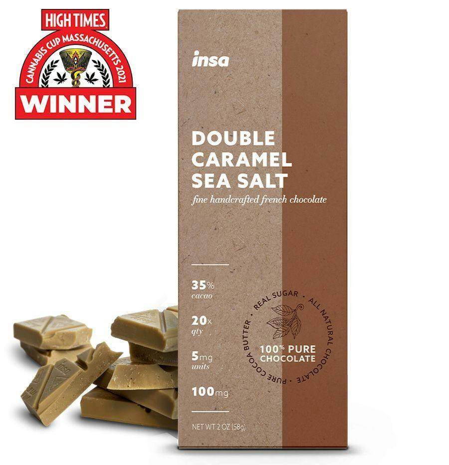 INSA - Double Caramel Sea Salt Chocolate Bar - 100mg by Insa
