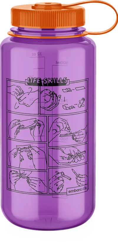 EMBARC - VIP WATERBOTTLE [32FLOZ] LIFE SKILLS PURPLE/ORANGE