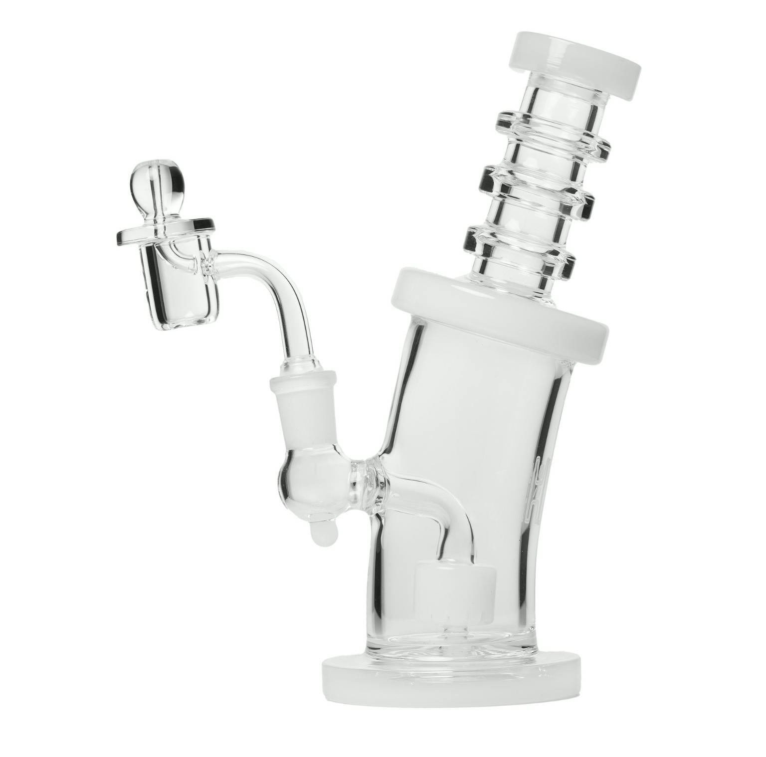 Human Grade | 8" Bent Neck - Clear with White Accent Oil Rig