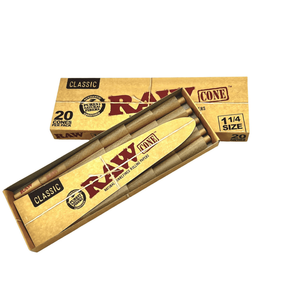 Raw Classic Pre Rolled Cones 1 1/4 size 20 pack