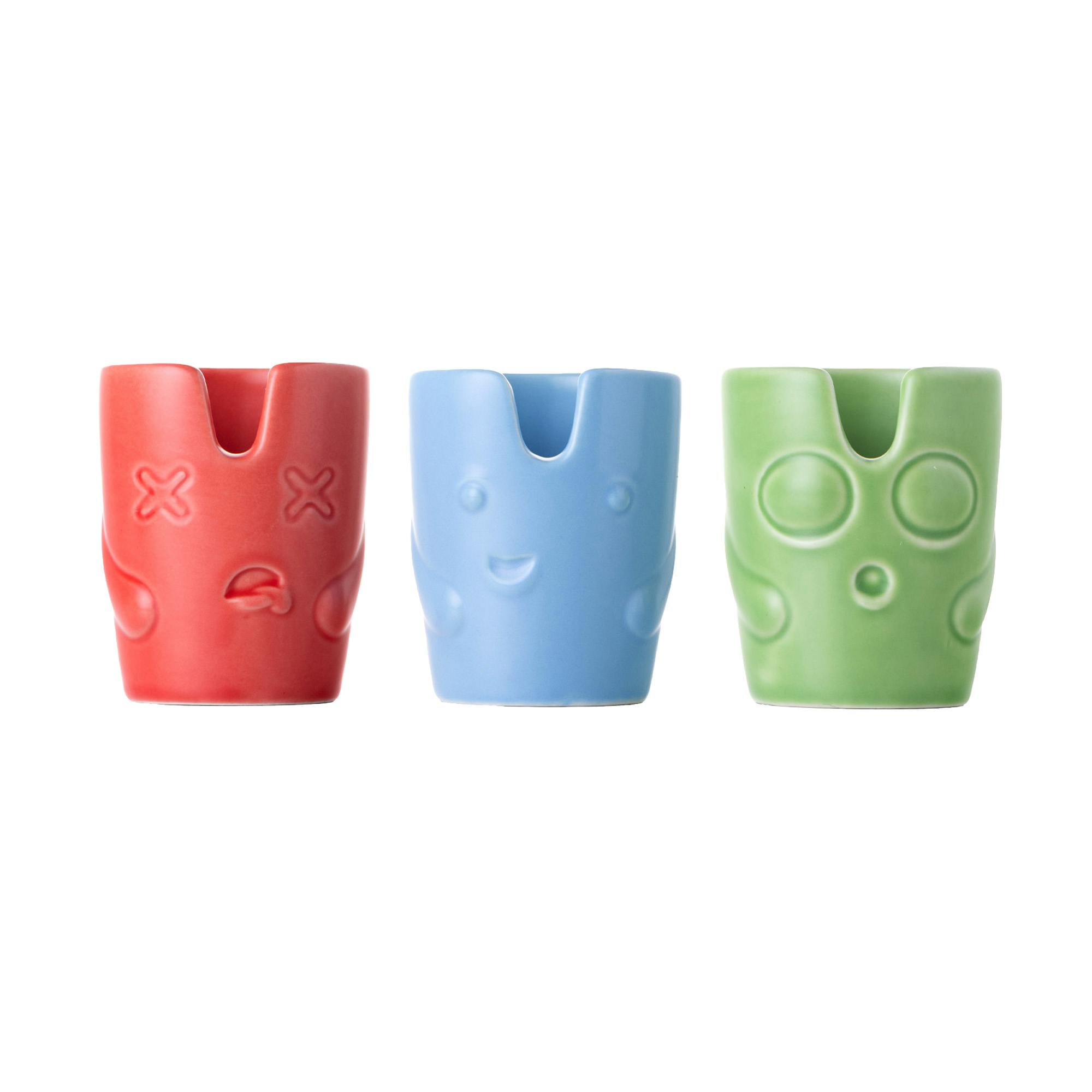 BigFun! | Ceramic Ashtray Set | Red/Blue/Green