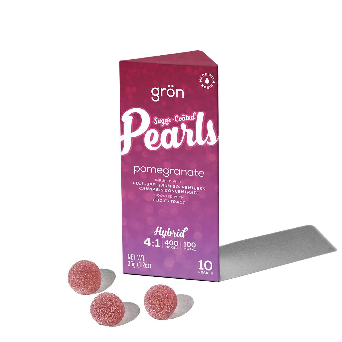 GRON - Pomegranate (H) 4:1 400mg CBD: 100mg THC Pearls 10pk
