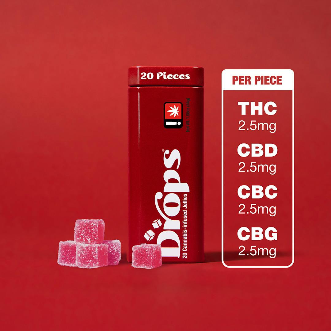 Drops - Cranberry Daydreamy (H) 1:1 CBD:THC 100mg 20PK