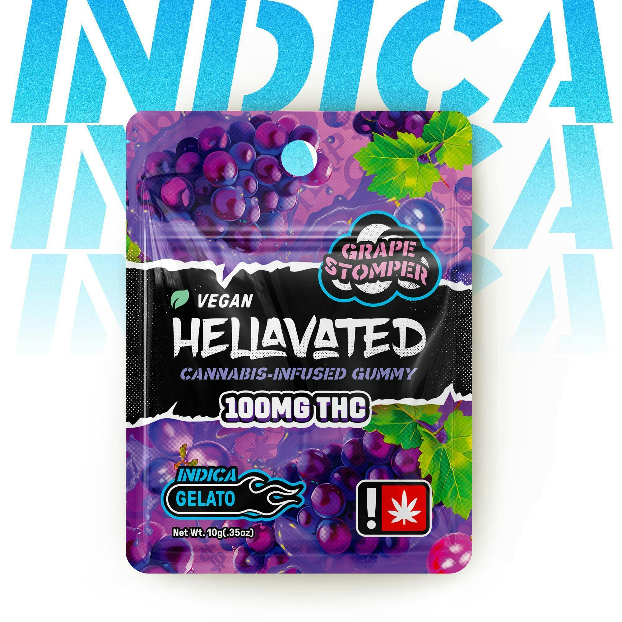 Hellavated - Sour Blue Raspberry (I) 100mg Gummy Single at Sumpter Nugget Dispensary